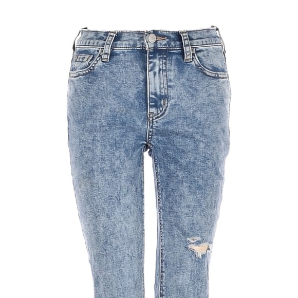 Free People Great Heights Frayed Acid Wash Skinny Jeans Size 26 80s Distressed - Picture 4 of 9